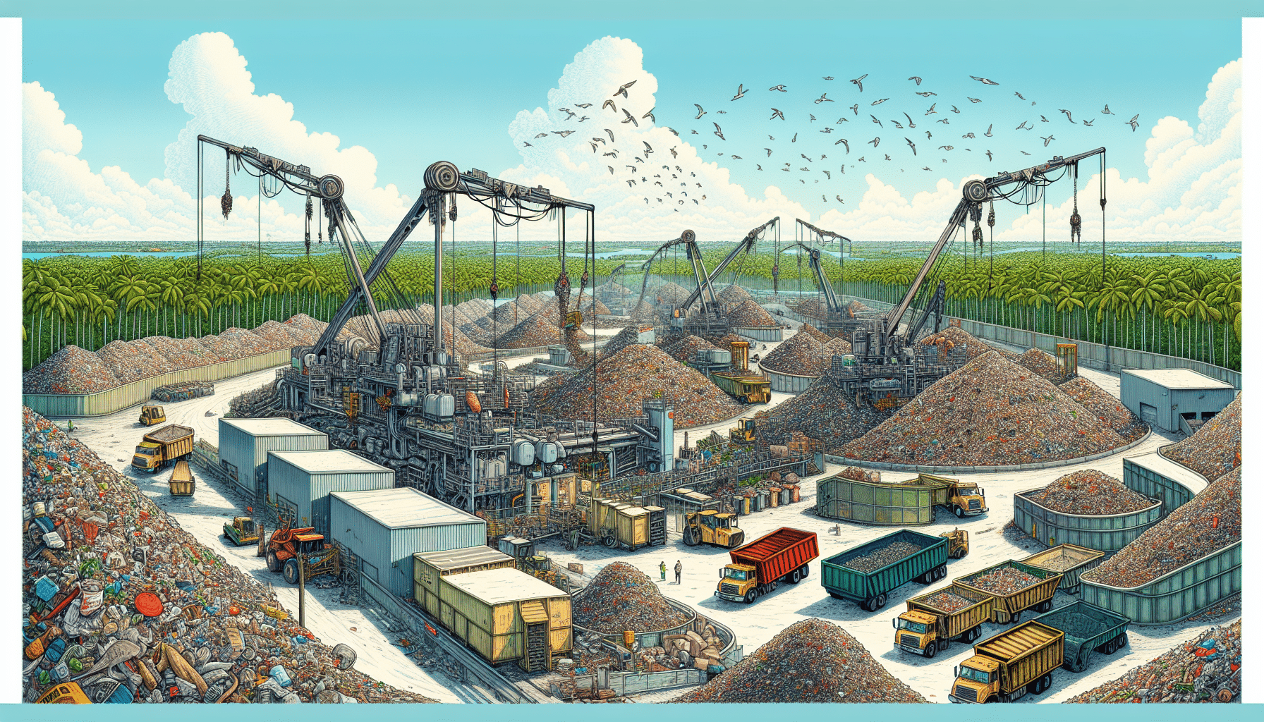 illustration of the north county landfill in west palm beach, fl