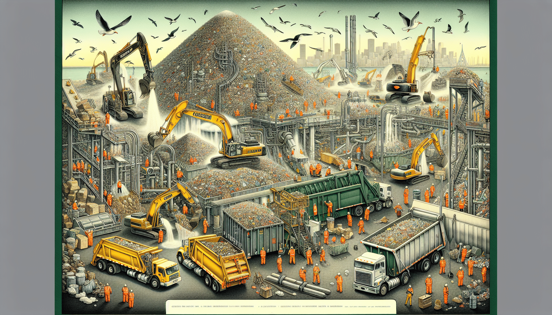 Illustration of landfill operations in Oakland