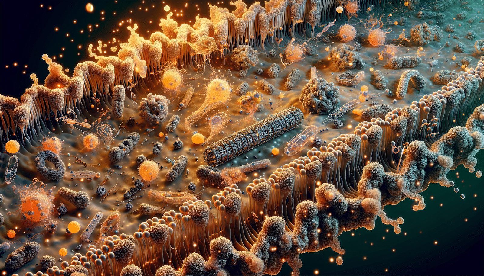 Illustration of membrane transport proteins