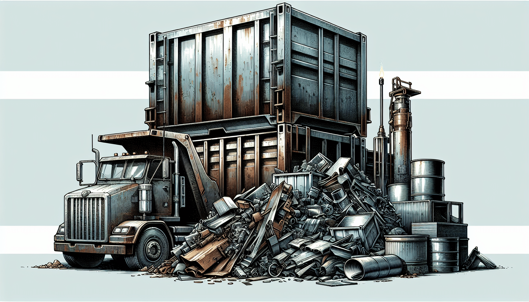Various scrap metal containers