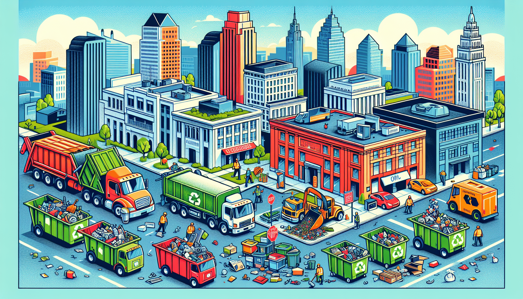 Illustration of waste removal services in Columbus, Ohio