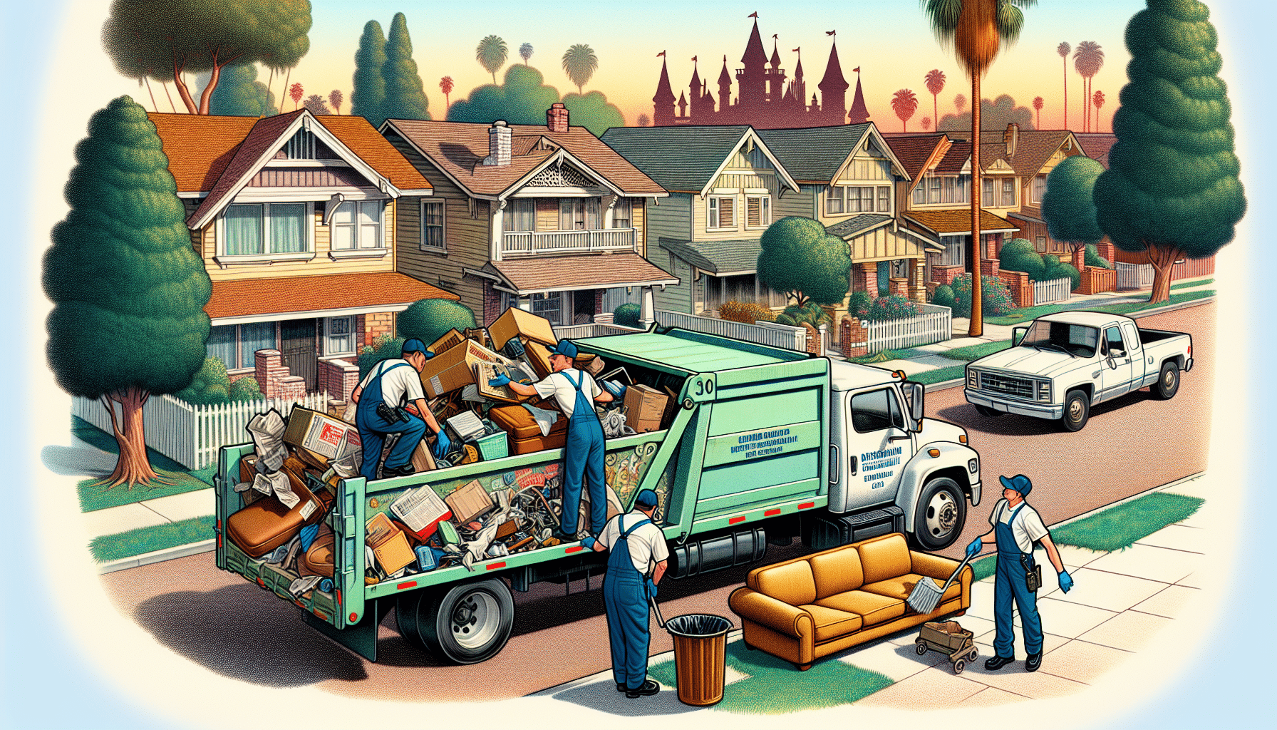 Illustration of residential waste removal services in Anaheim CA