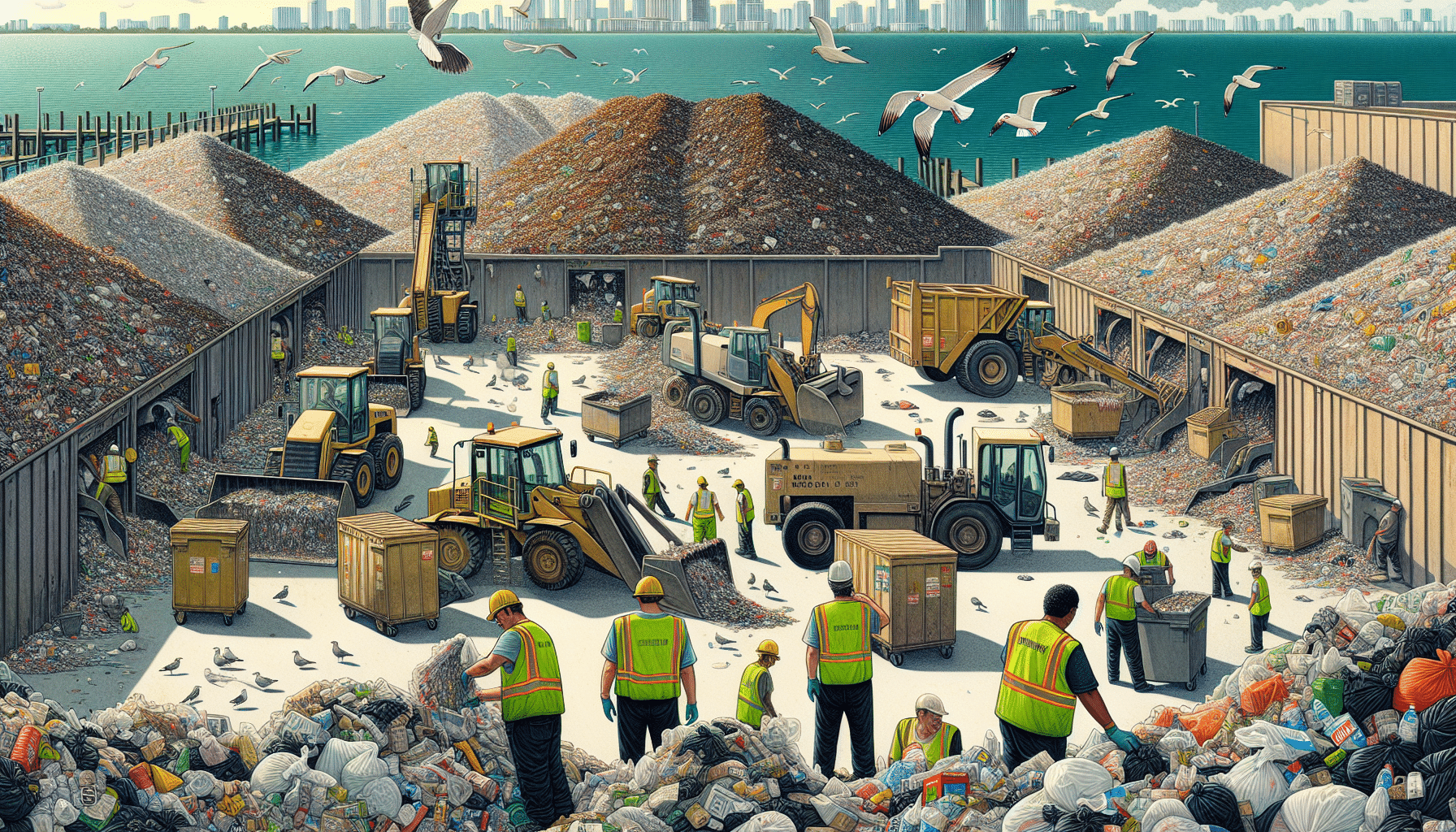 Illustration of a landfill site in Hialeah, FL